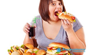 Неправильное питание, излишний вес